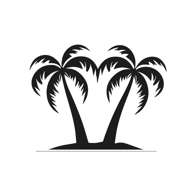 Ilustración vectorial de la silueta de una palmera