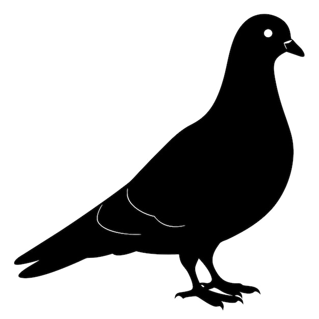 Ilustración vectorial de la silueta de una paloma