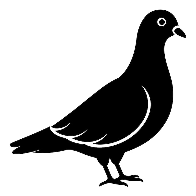 Ilustración vectorial de la silueta de una paloma