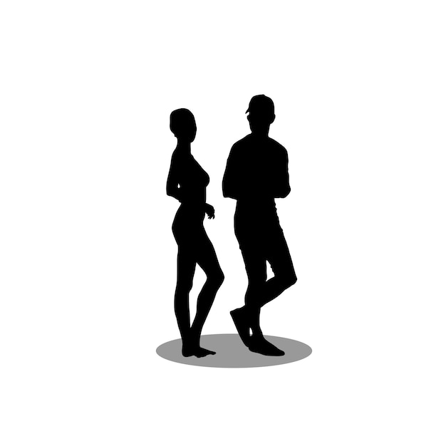 Ilustración vectorial de la silueta de la pareja