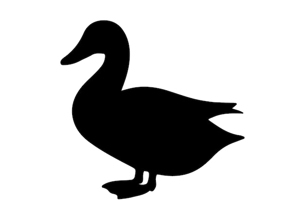 Ilustración vectorial de la silueta del pato