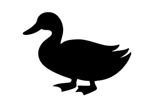 Ilustración vectorial de la silueta del pato