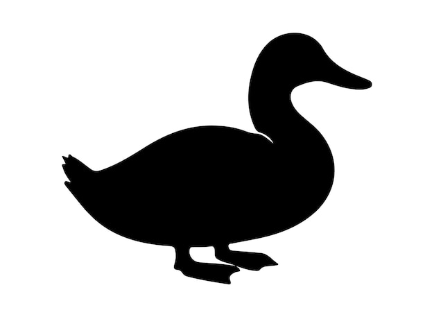 Ilustración vectorial de la silueta del pato