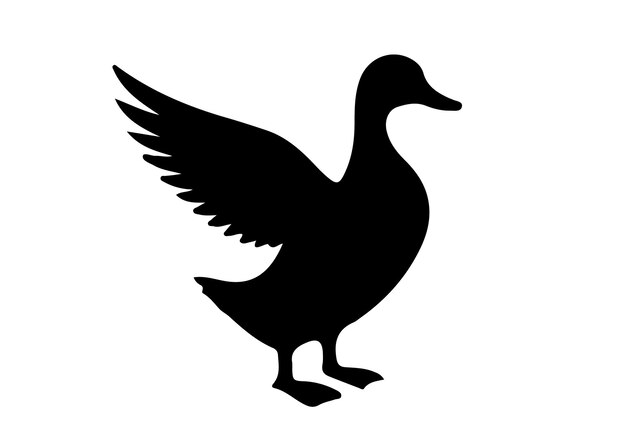 Ilustración vectorial de la silueta del pato