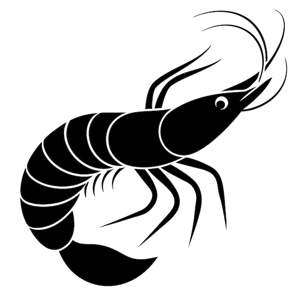 Ilustración vectorial de la silueta de los peces camarón