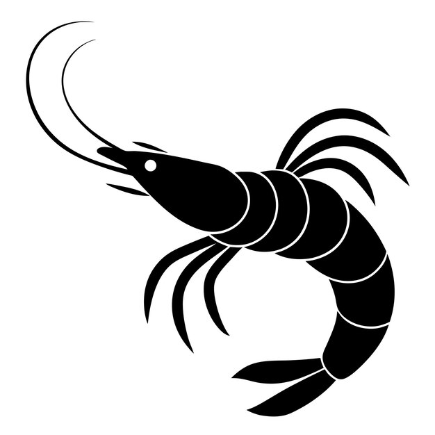 Ilustración vectorial de la silueta de los peces camarón
