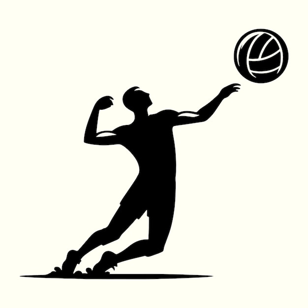 Ilustración vectorial de la silueta de la pelota de voleibol