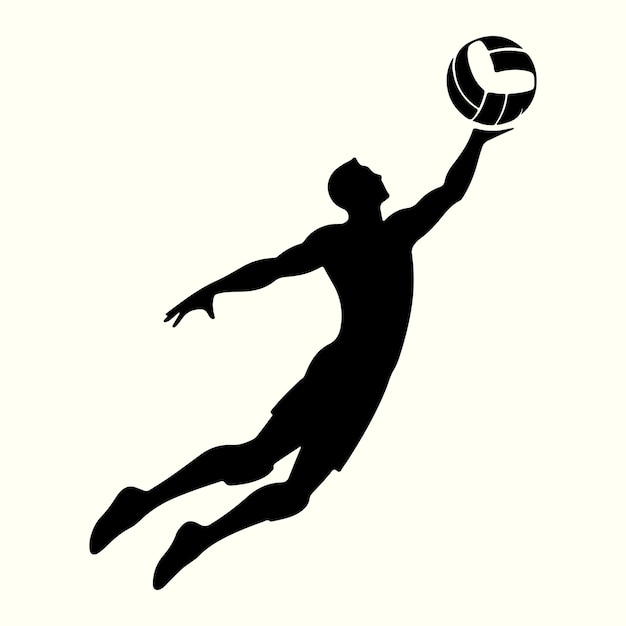 Ilustración vectorial de la silueta de la pelota de voleibol