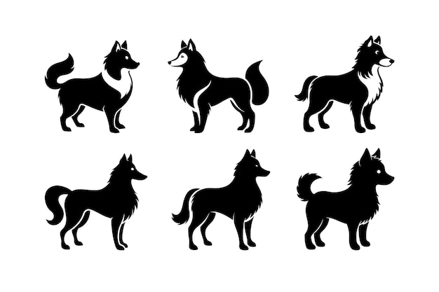 Ilustración vectorial de la silueta del perro bebé Lassie