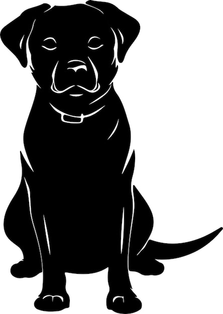 Ilustración vectorial de silueta de perro Fondo blanco
