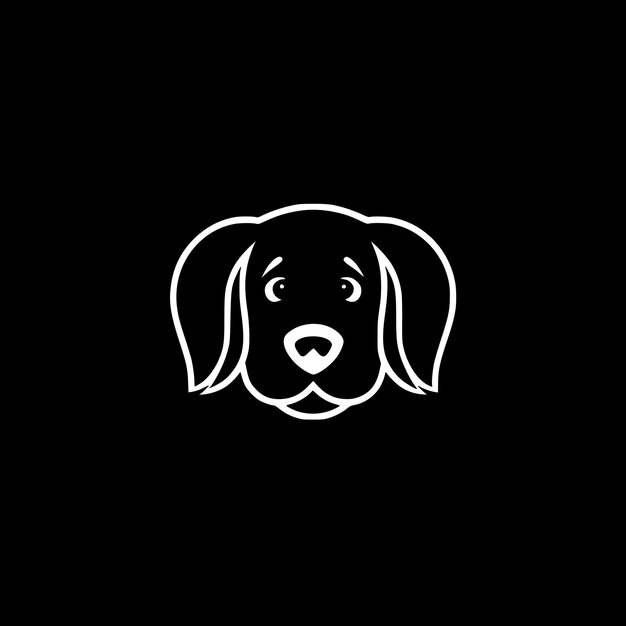 Vector ilustración vectorial de silueta de perro minimalista y simple