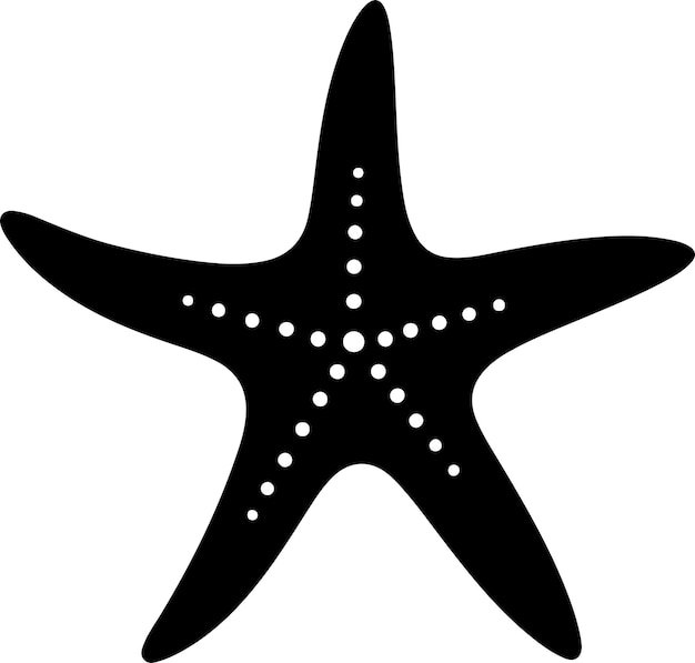 Ilustración vectorial de la silueta de un pez estrella Con fondo blanco