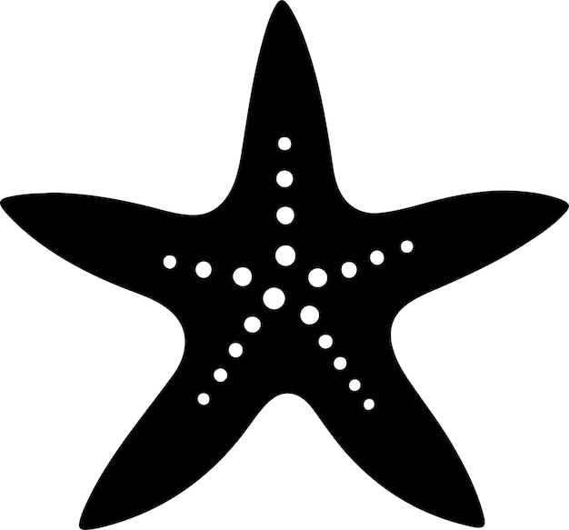Ilustración vectorial de la silueta de un pez estrella Con fondo blanco