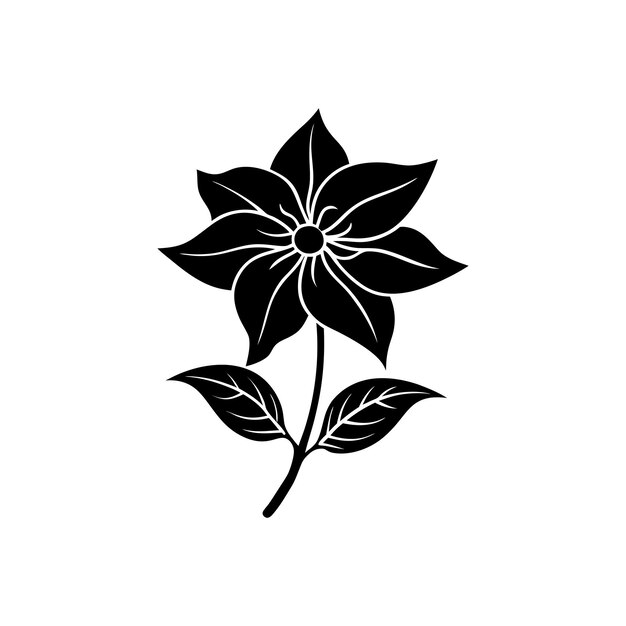 Ilustración vectorial de la silueta de una planta floral