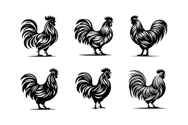 Ilustración vectorial de la silueta de un pollo