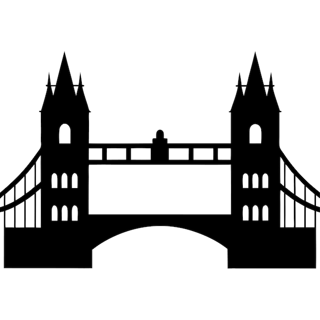 Ilustración vectorial de la silueta del puente de la torre