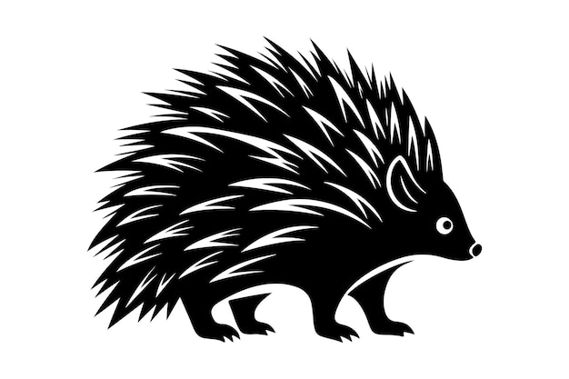 Ilustración vectorial de la silueta del puercoespín