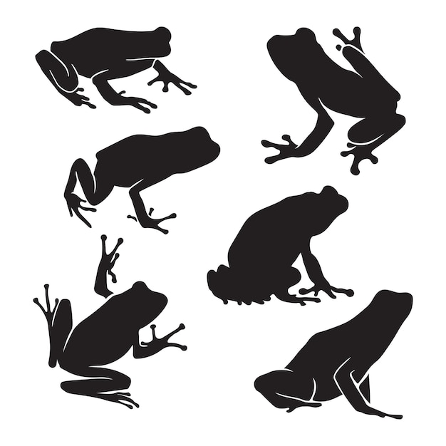 Ilustración vectorial silueta de rana dibujada a mano