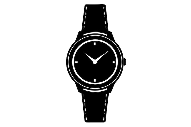 Ilustración vectorial de la silueta de un reloj de muñeca