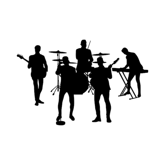 Vector ilustración vectorial de la silueta del reproductor de música de la banda