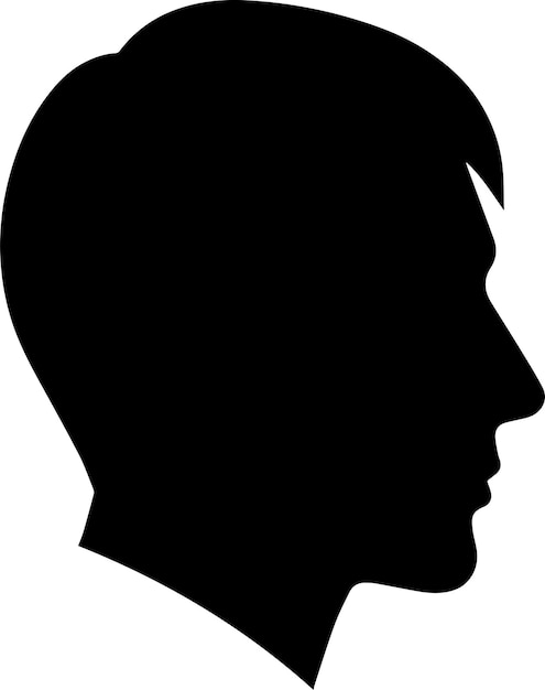 Ilustración vectorial de la silueta del rostro del hombre perfecta para el avatar