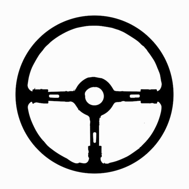 Ilustración vectorial de la silueta de la rueda o la dirección del autobús