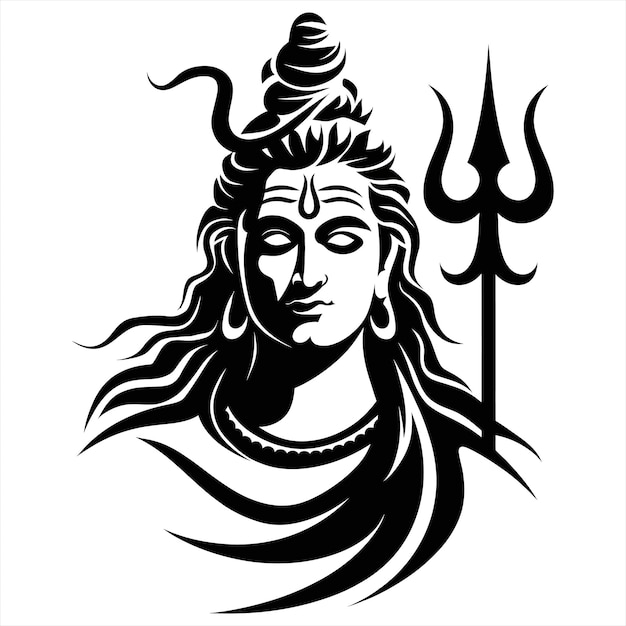 Ilustración vectorial de la silueta del Señor Mahadev