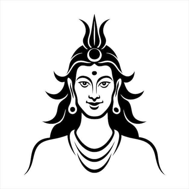 Ilustración vectorial de la silueta del Señor Shiva