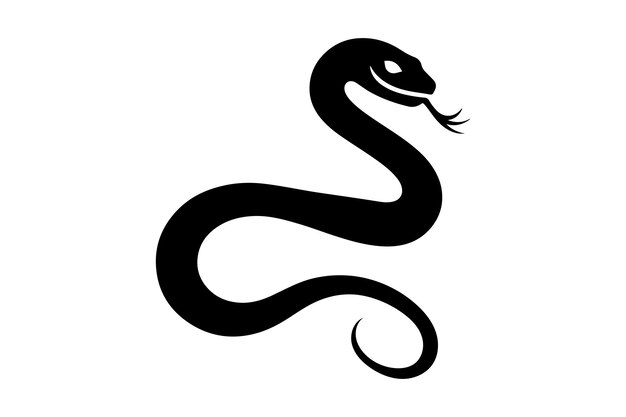 Ilustración vectorial de la silueta de la serpiente