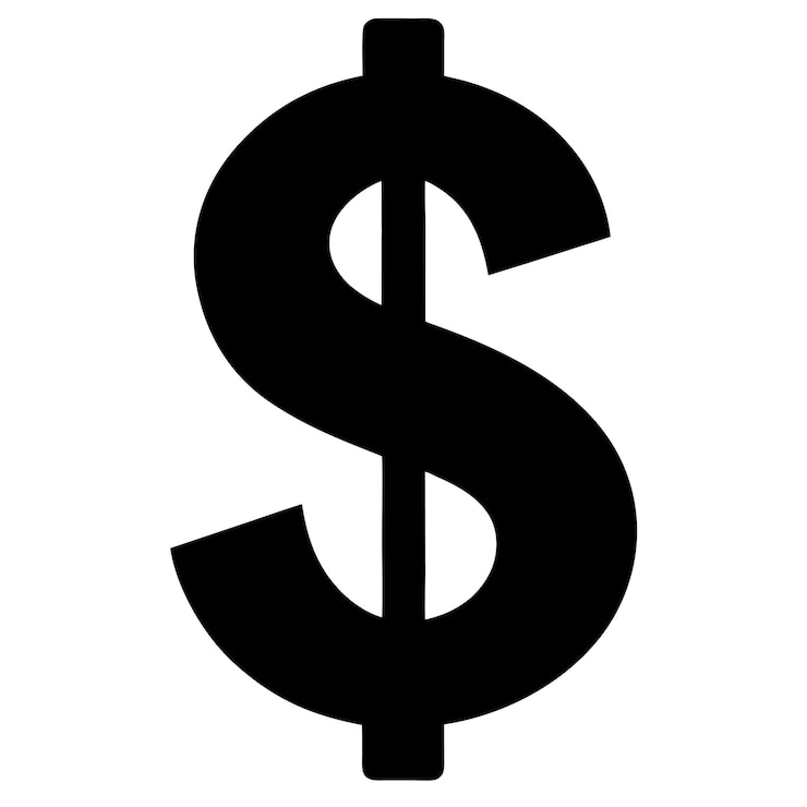 Vector ilustración vectorial de la silueta del signo del dólar