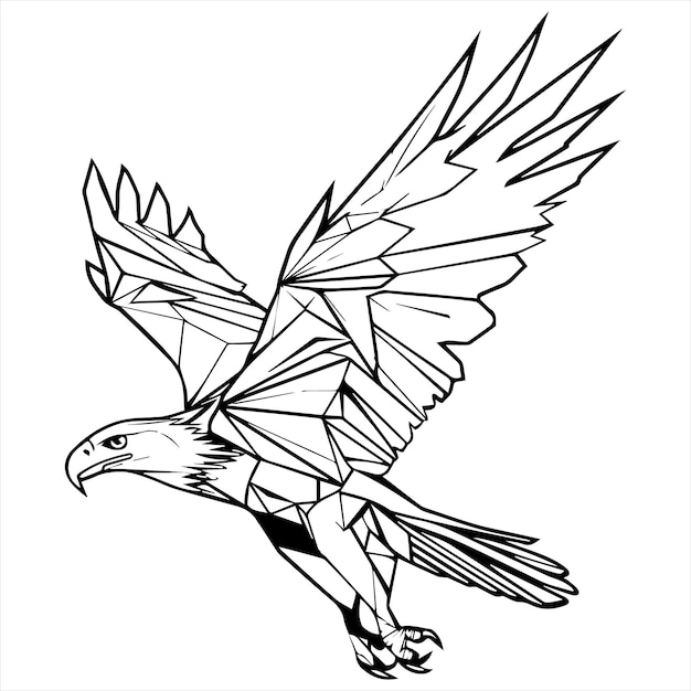 Ilustración vectorial de la silueta simple del águila