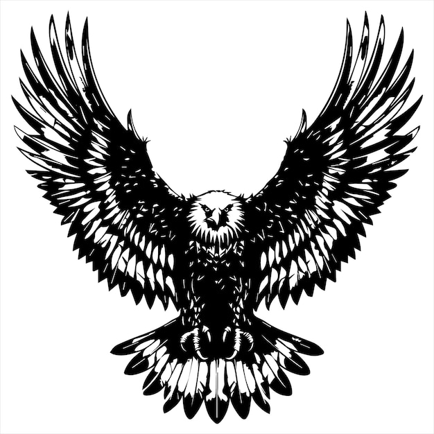 Ilustración vectorial de la silueta simple del águila