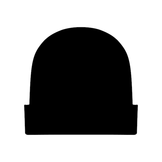 Ilustración vectorial de la silueta del sombrero de punto de Beanie de invierno