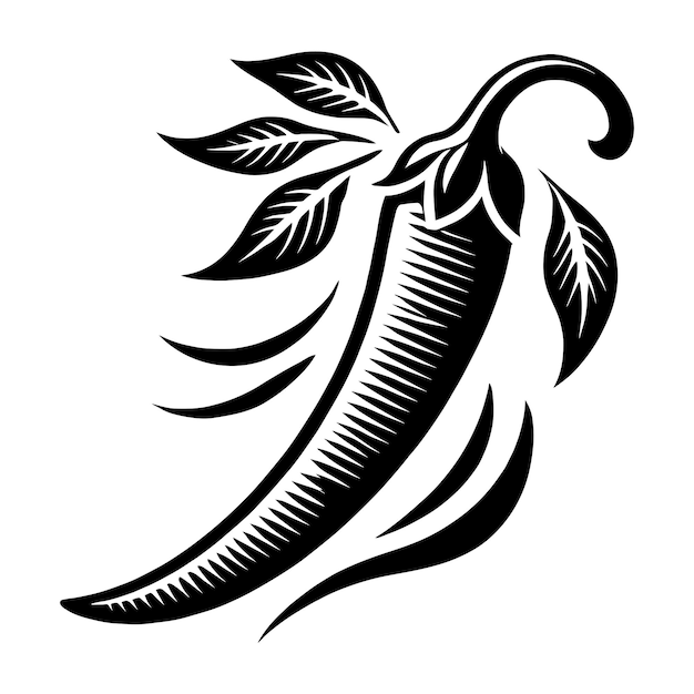 Ilustración vectorial de la silueta de Spice Chili Pepper aislada sobre un fondo blanco