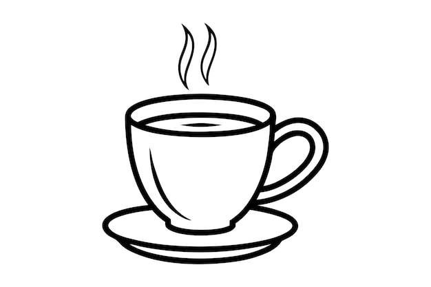 Ilustración vectorial de la silueta de una taza de café