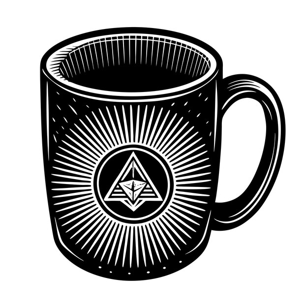 Ilustración vectorial de la silueta de una taza de café