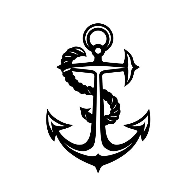 Ilustración vectorial de la silueta de Trusty Anchor El icono y el signo de la silhouette de Trusty Ankara