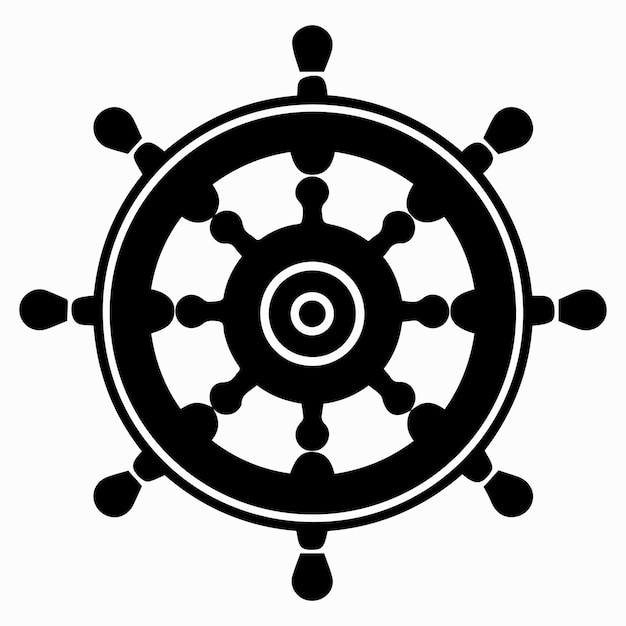 Ilustración vectorial de la silueta del volante del barco