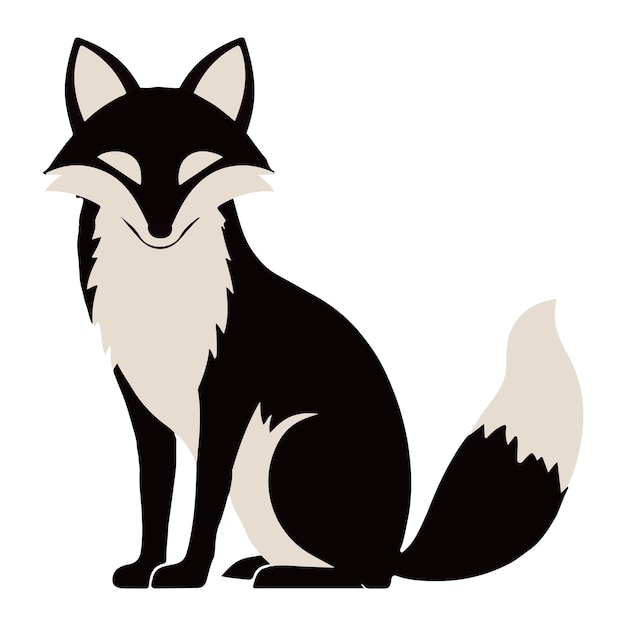 Ilustración vectorial de silueta de zorro elegante Archivo vectorial EPS
