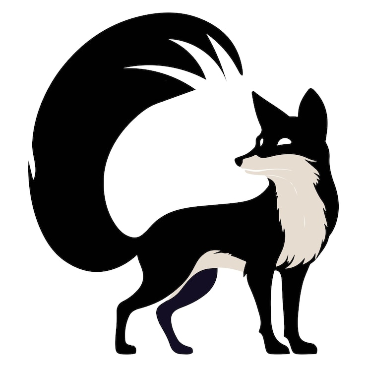 Vector ilustración vectorial de silueta de zorro elegante archivo vectorial eps