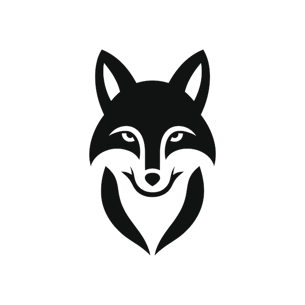 Ilustración vectorial silueta de zorro salvaje logotipo icono símbolo mascota