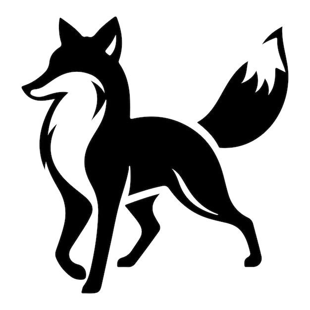 Ilustración vectorial de la silueta del zorro