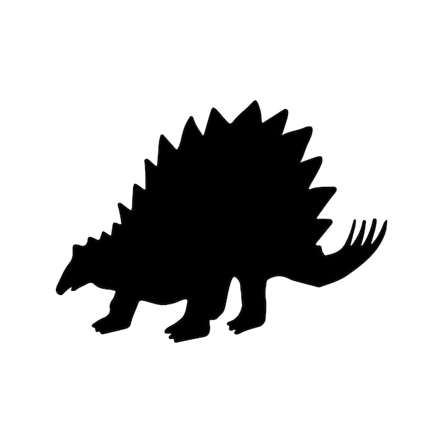 Vector ilustración vectorial de siluetas de dinosaurios aisladas sobre un fondo blanco sil de vectores de animales prehistóricos