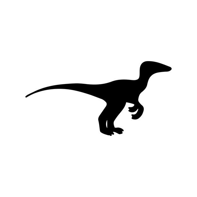 Vector ilustración vectorial de siluetas de dinosaurios aisladas sobre un fondo blanco sil de vectores de animales prehistóricos