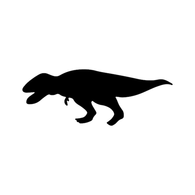 Vector ilustración vectorial de siluetas de dinosaurios aisladas sobre un fondo blanco sil de vectores de animales prehistóricos