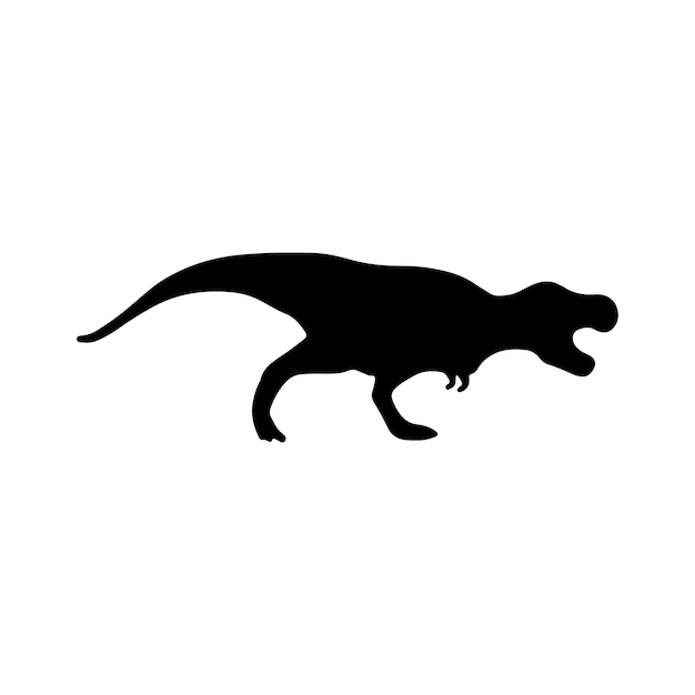 Vector ilustración vectorial de siluetas de dinosaurios aisladas sobre un fondo blanco sil de vectores de animales prehistóricos