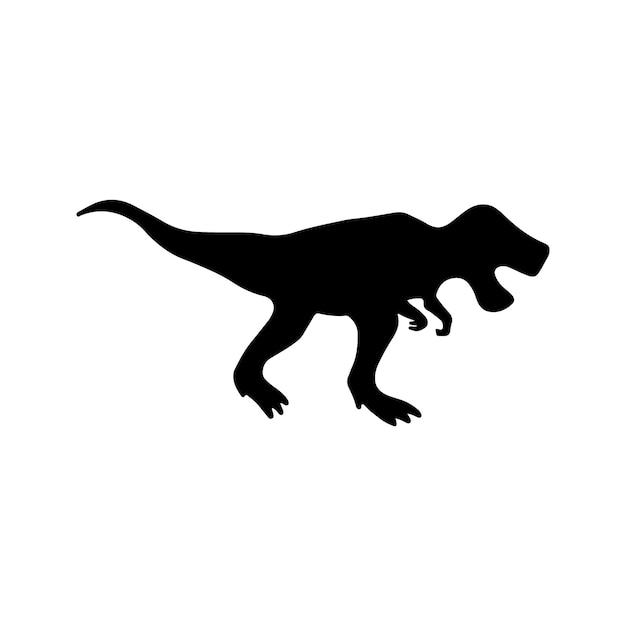 Ilustración vectorial de siluetas de dinosaurios aisladas sobre un fondo blanco Sil de vectores de animales prehistóricos