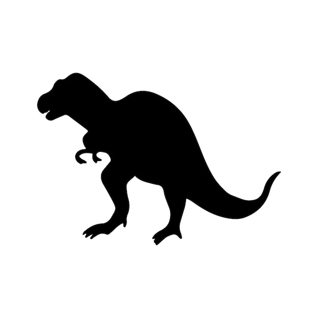 Ilustración vectorial de siluetas de dinosaurios aisladas sobre un fondo blanco sil de vectores de animales prehistóricos