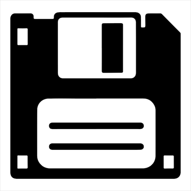 Ilustración vectorial de las siluetas de los iconos de los disquetes
