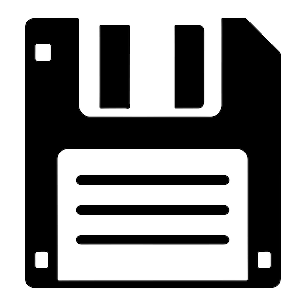 Ilustración vectorial de las siluetas de los iconos de los disquetes